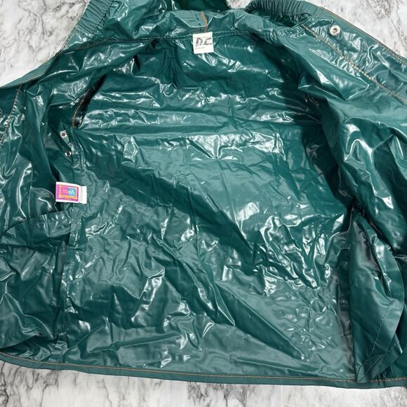 Vintage Winnie the Pooh Raincoat 2T Football 50 Yard Line Green Snap Front - Picture 4 of 9